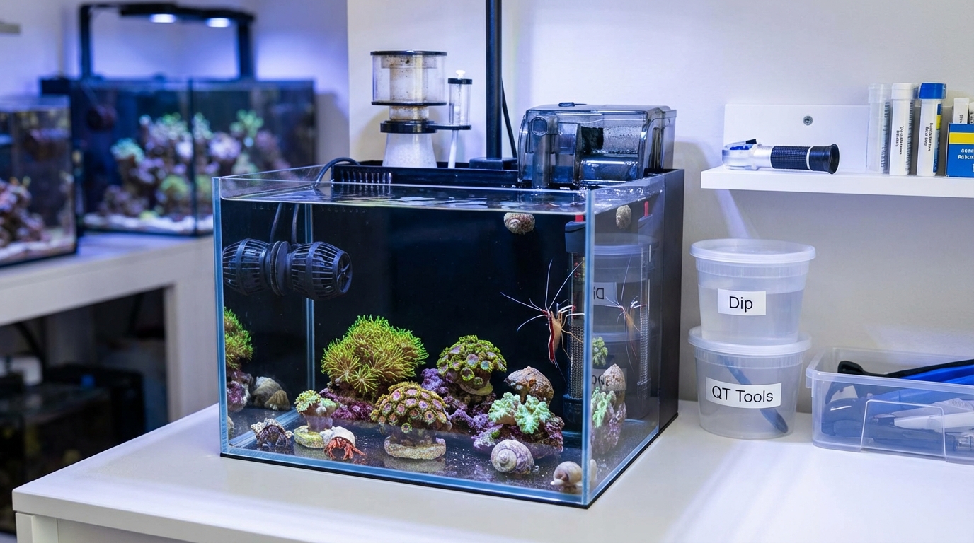 Budget planning worksheet for a beginner reef tank with equipment and monthly cost categories