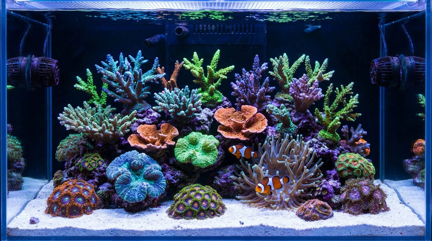 Reef-safe crab in a mixed reef aquarium