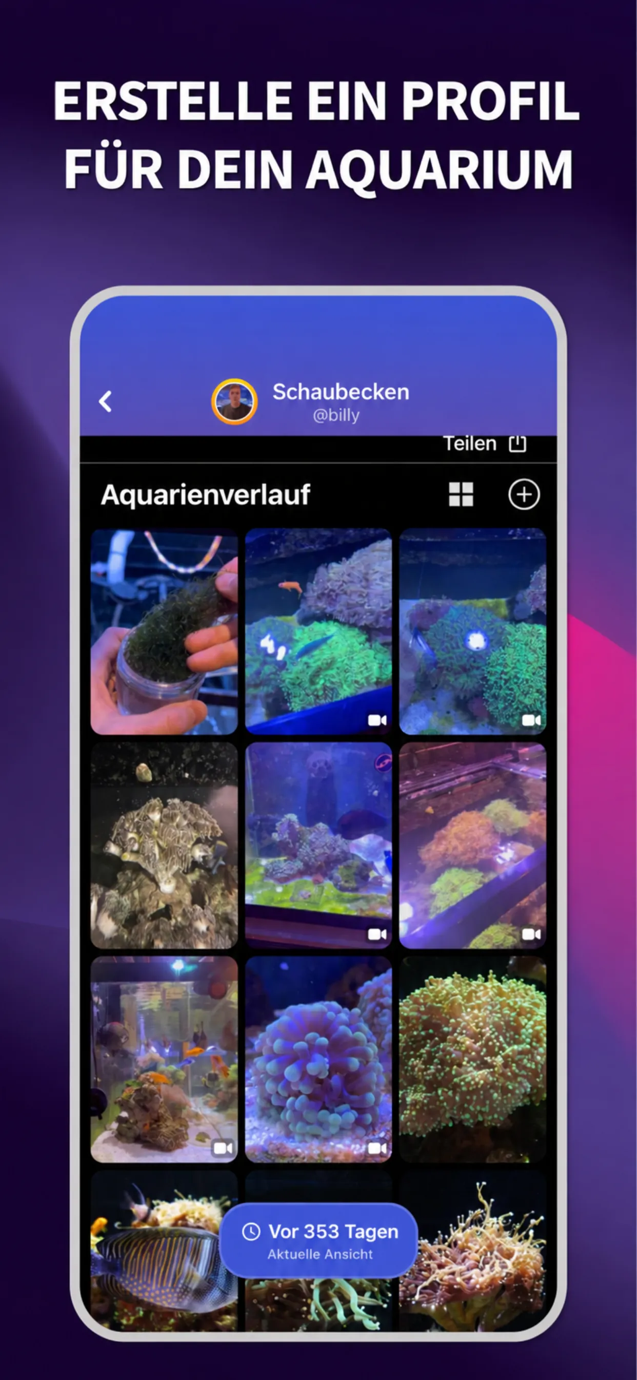 ReefBay App: Profil für dein Aquarium