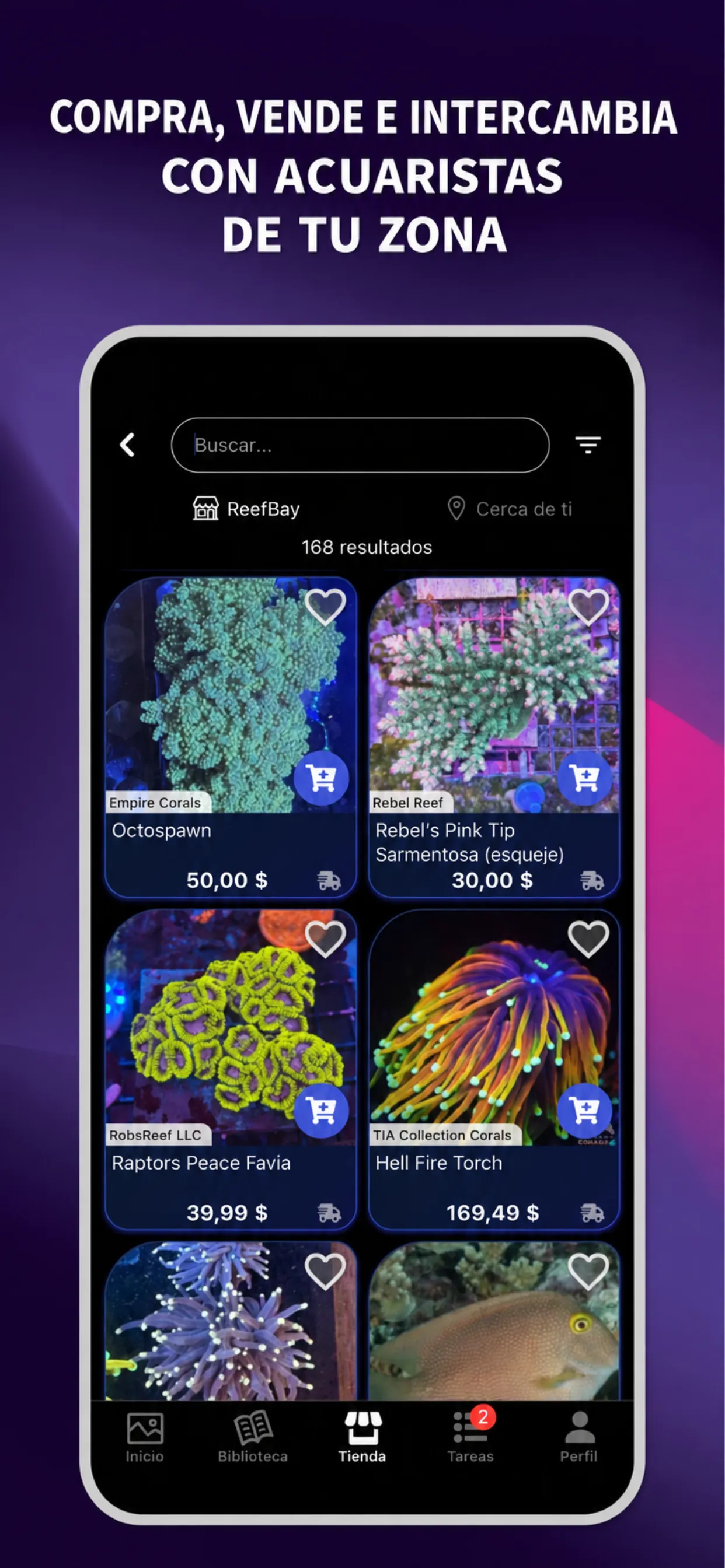 App ReefBay: compra, vende e intercambia con acuaristas cerca de ti