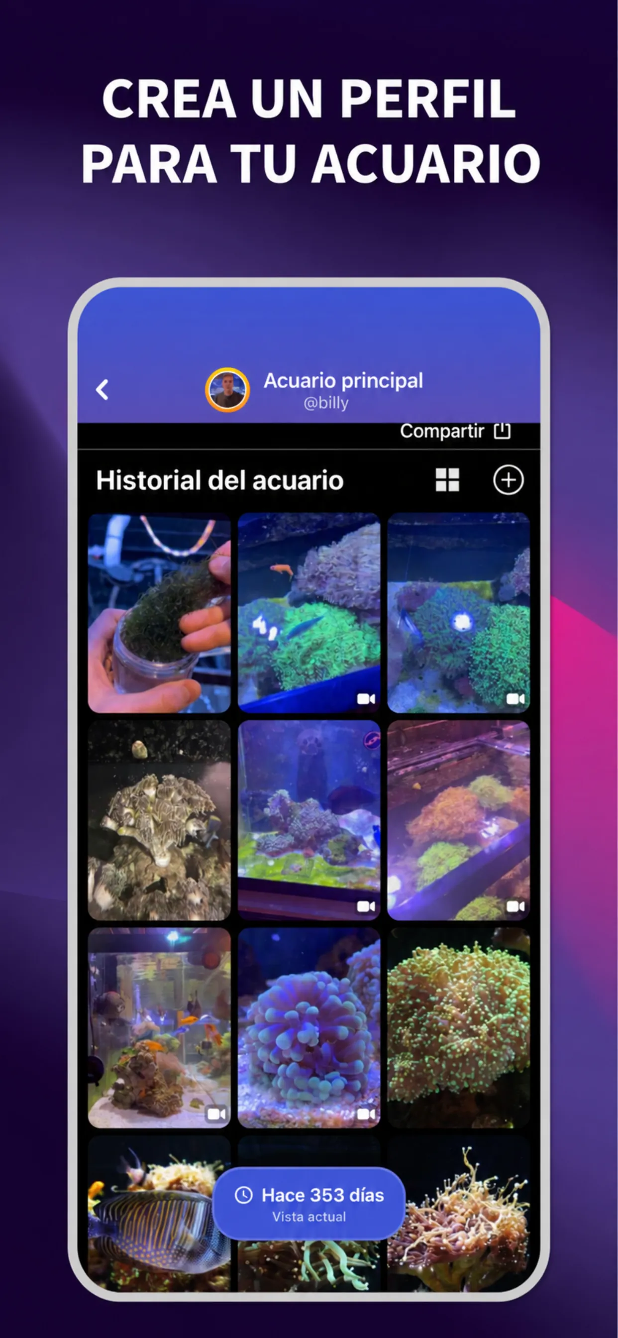 App ReefBay: perfil de tu acuario