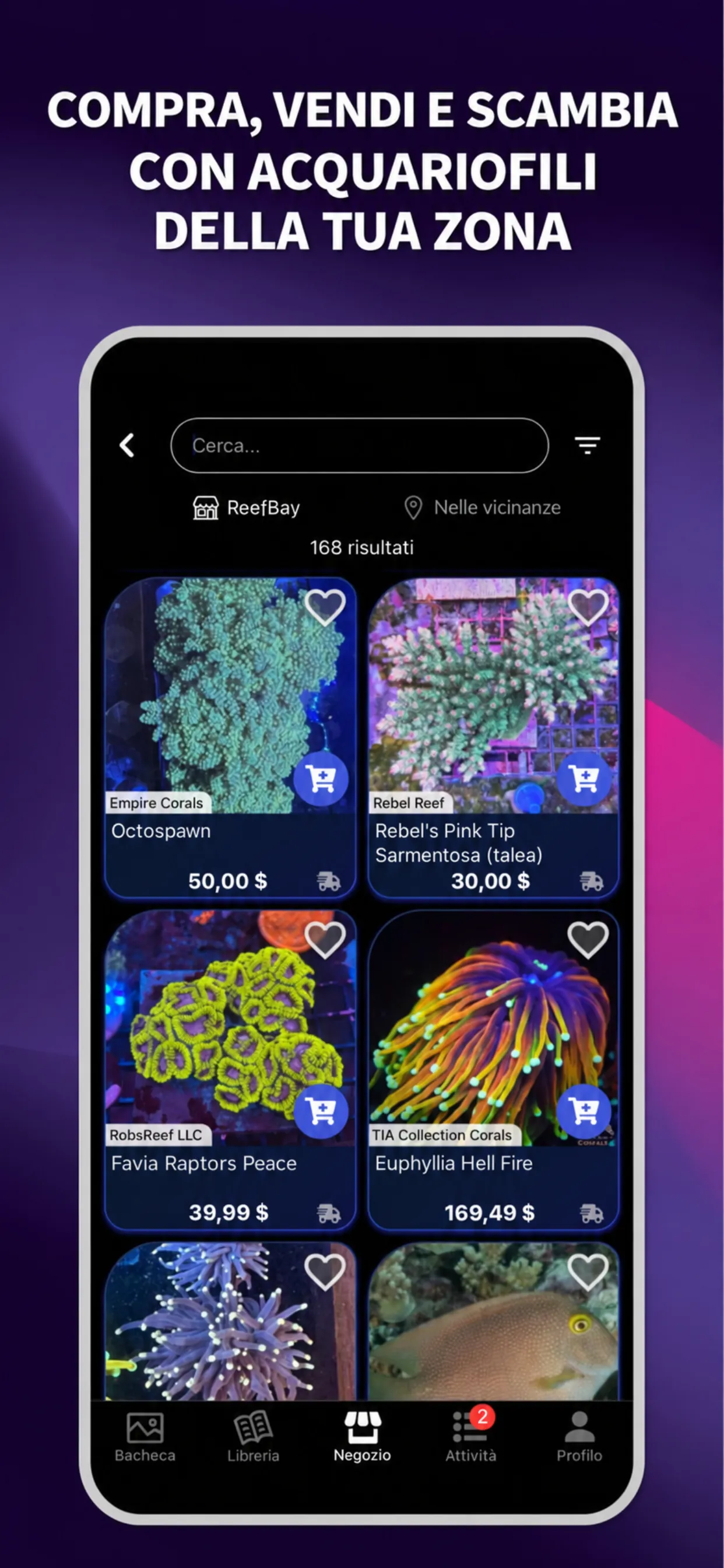 App ReefBay: compra, vendi e scambia con acquariofili della tua zona
