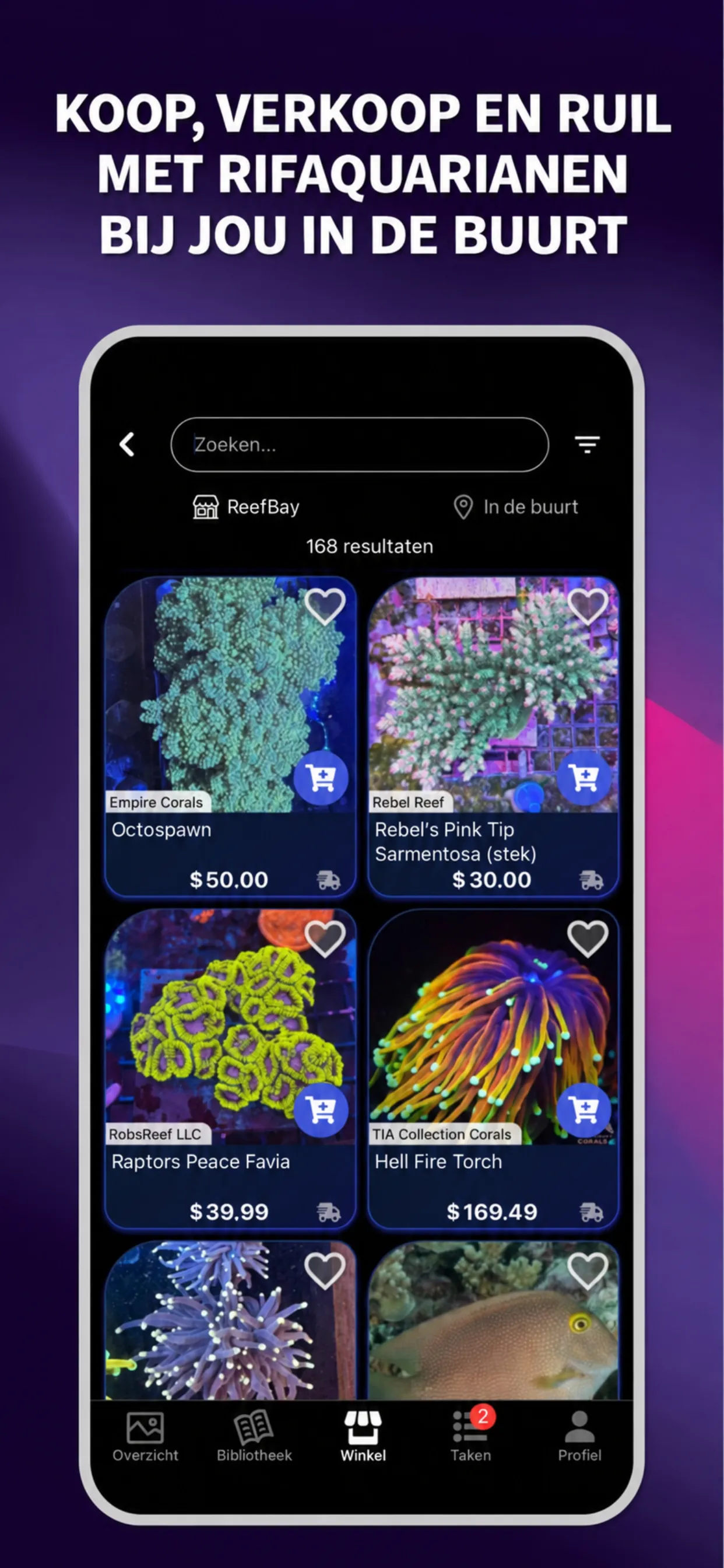 ReefBay-app: koop, verkoop en ruil met rifaquarianen bij jou in de buurt