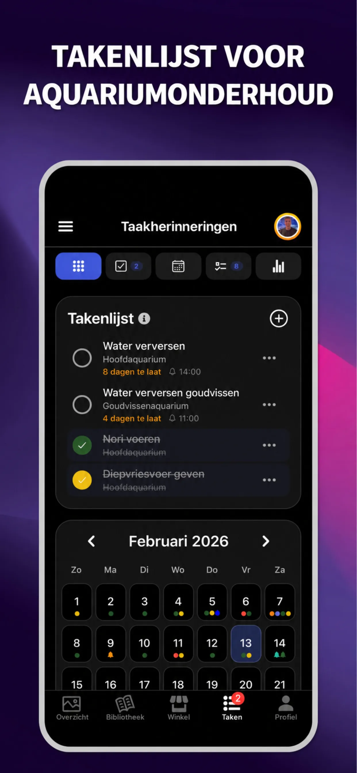 ReefBay-app: takenlijst voor aquariumonderhoud