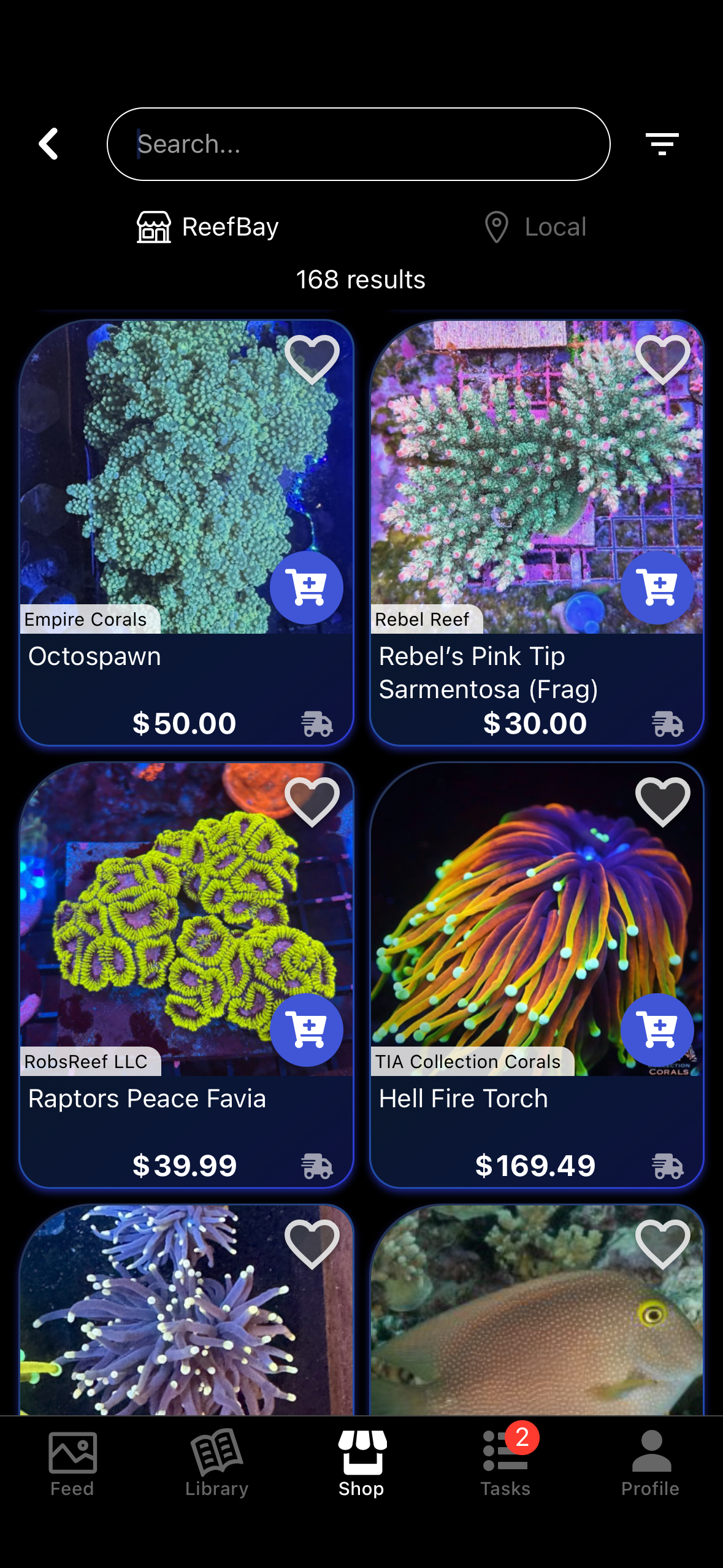 ReefBay marketplace screenshot for best reef tracking apps 2026