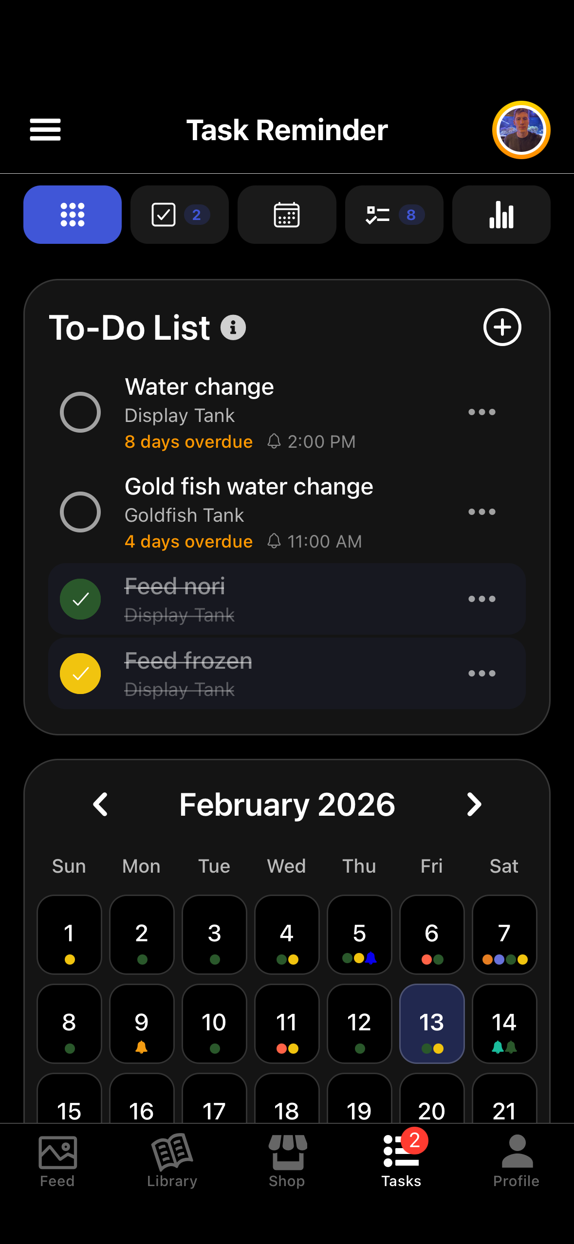 ReefBay to-do list screen